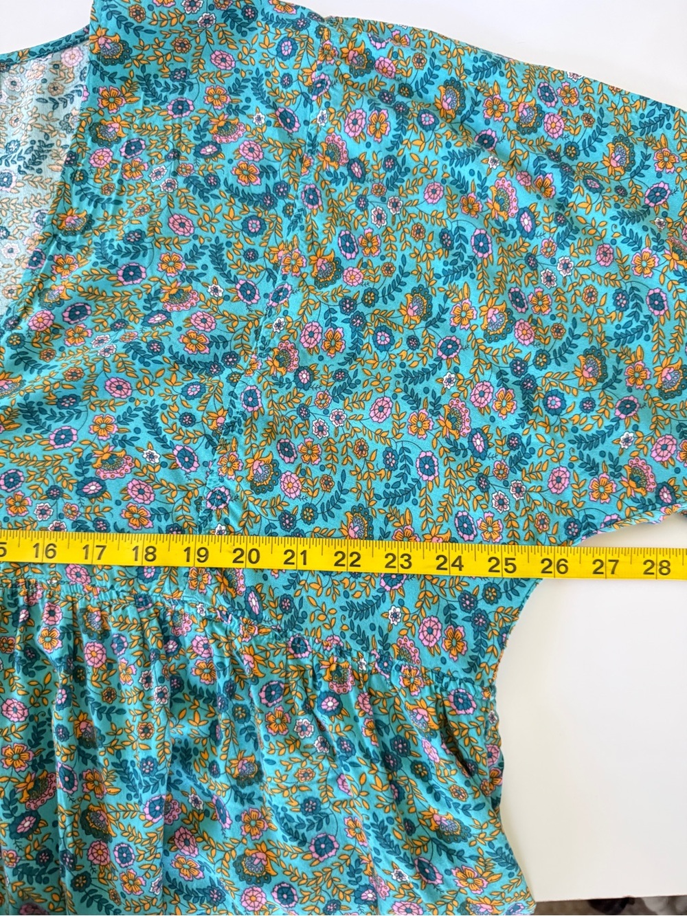 Natural Life Stella V Neck Dress Blue Floral Peasant Prairie Boho XL - Picture 10 of 12